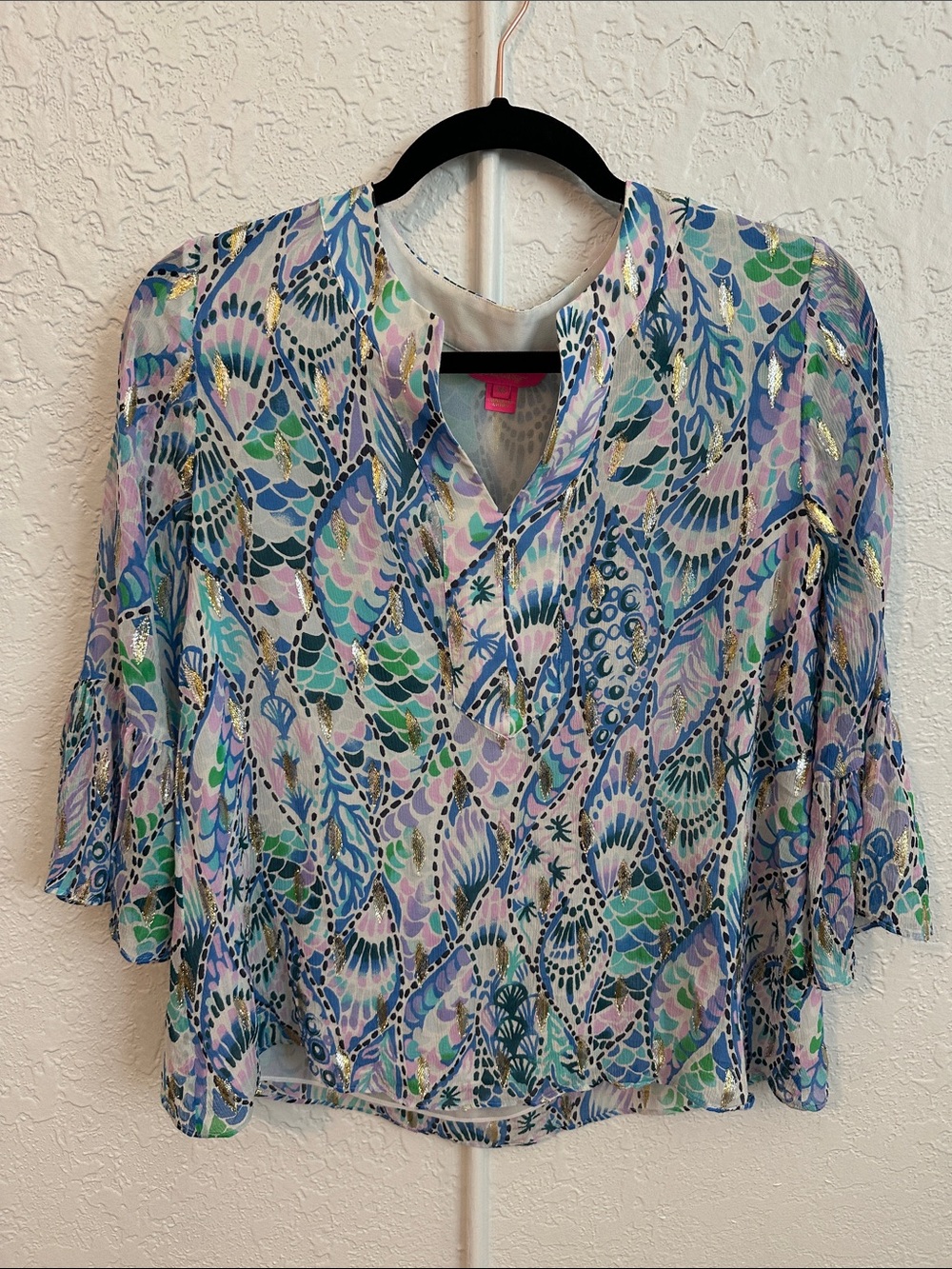 Lilly Pulitzer Top Mermaid Print Size XS